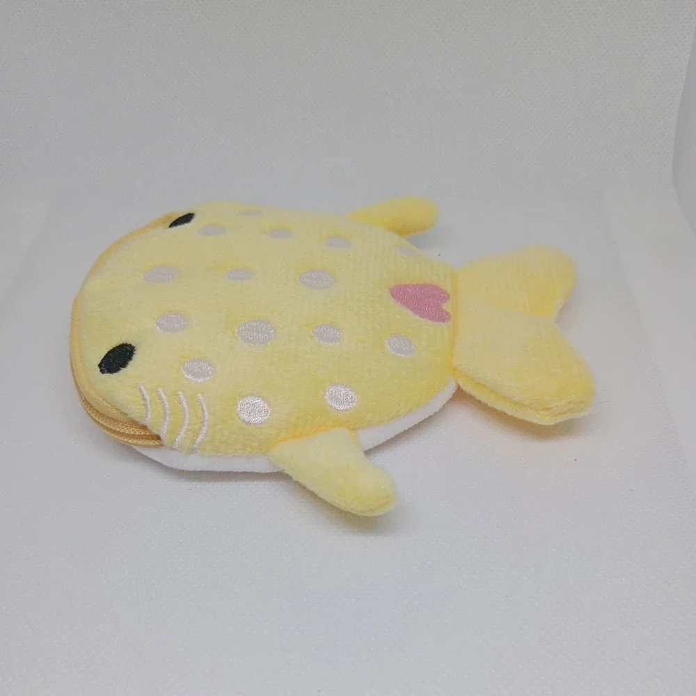 Yellow Whale Shark Coin Wallet Plush Bag Cute Key Or Earphone Pouch